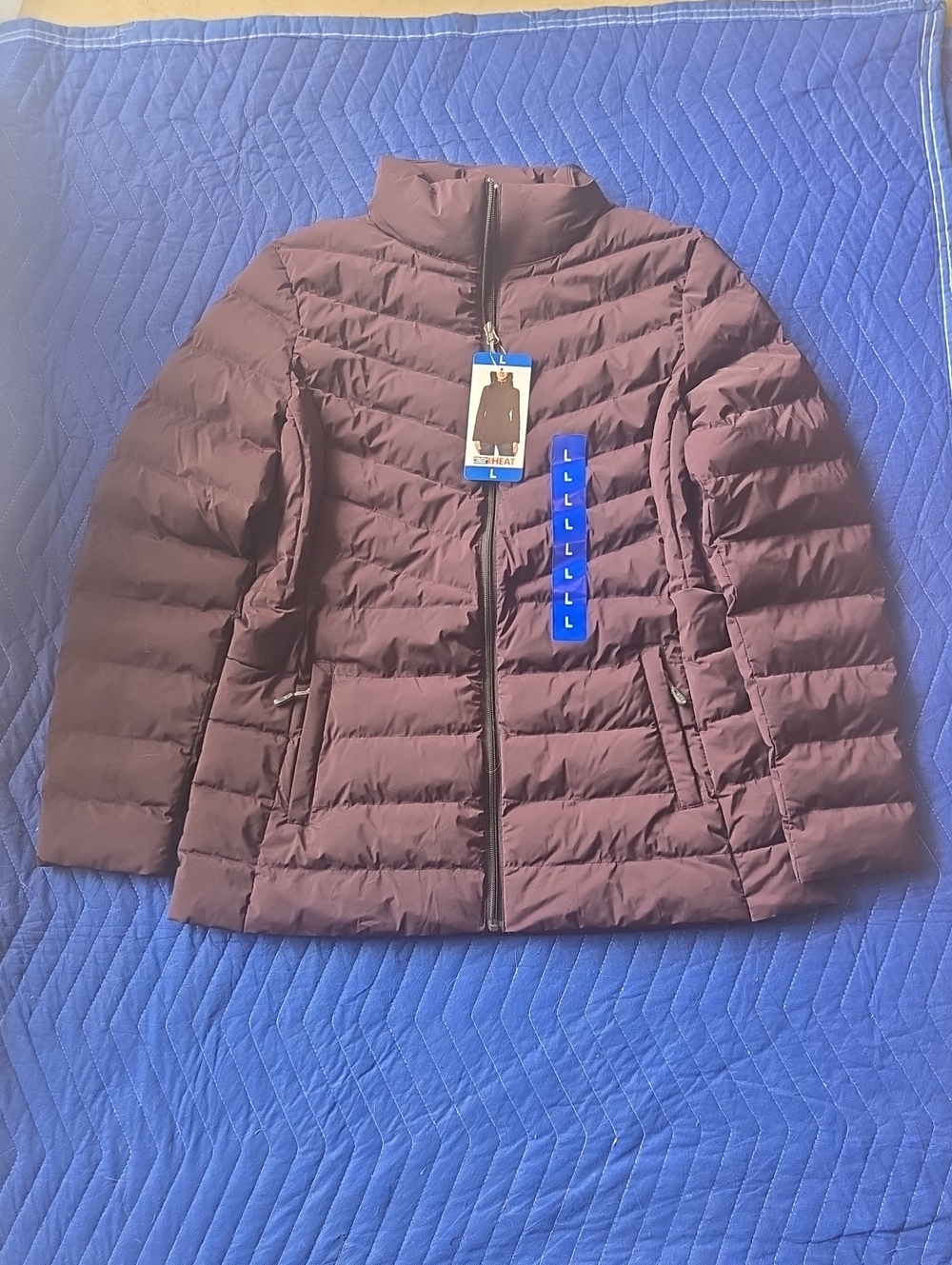 32 Degrees Women's Maroon Quilted Puffer Jacket